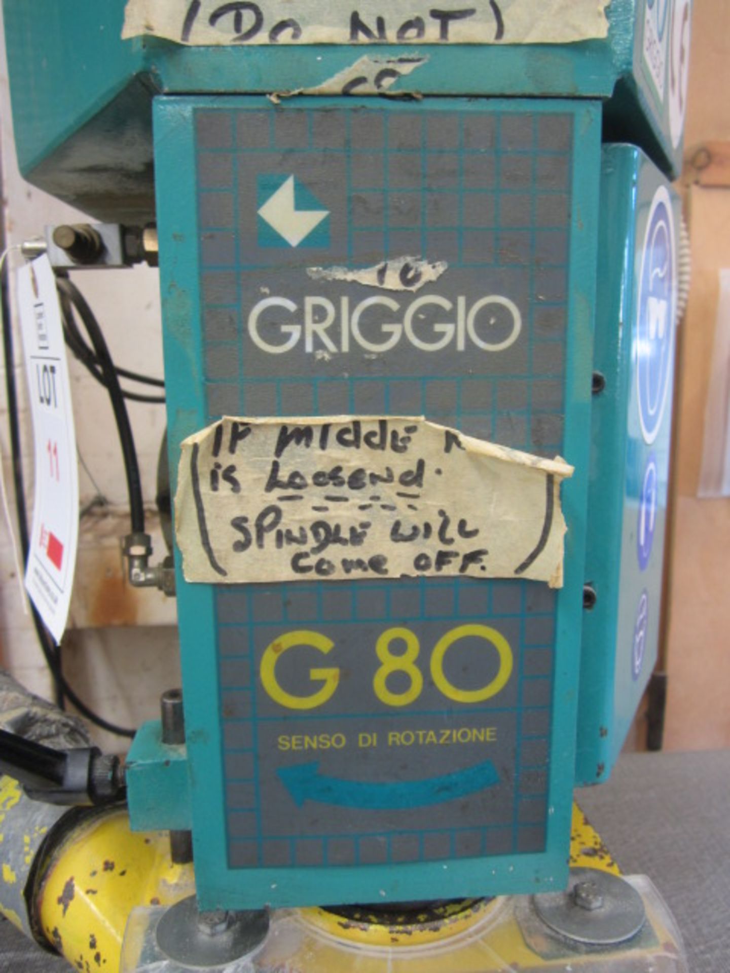 Griggio G80 high speed vertical router, serial no: 33307 (1998), 800mm throat size, foot control - Image 2 of 6