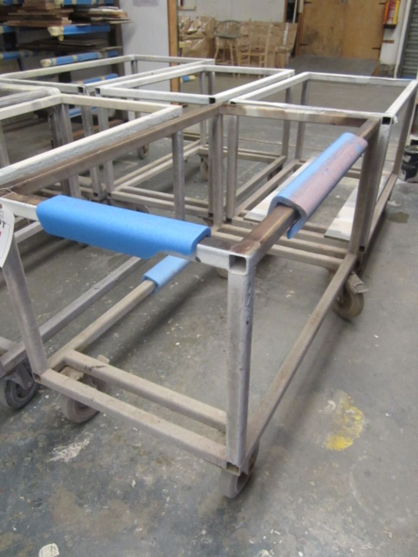 4 x metal tube frames work trollies