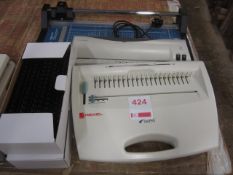 Rexel CB255 manual binder, Connect laminator, Dahle paper guillotine, binding combs