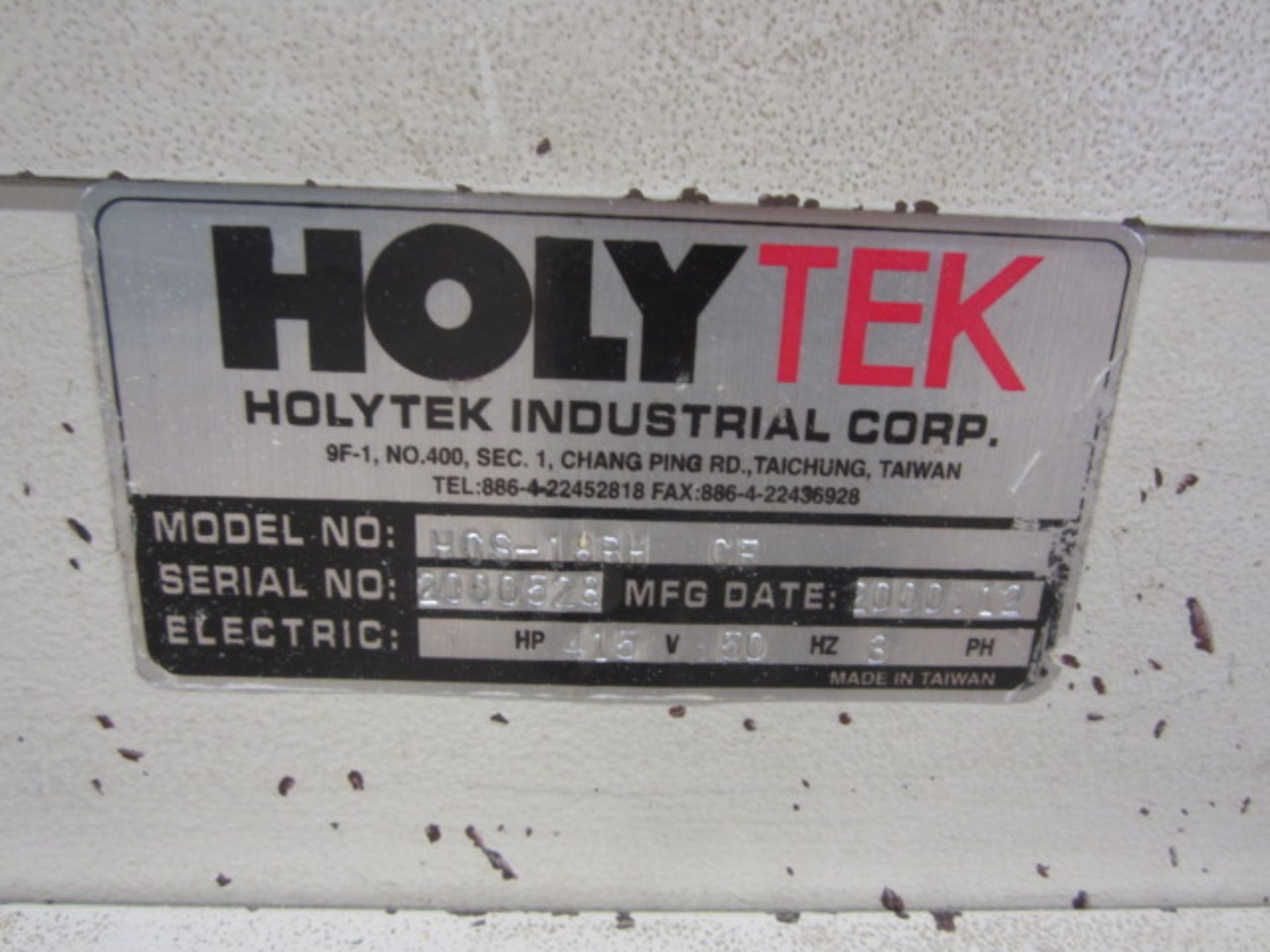 Holytek powered through feed upstroking circular cut off saw, model HCS-18RHCE, serial no: - Image 5 of 5