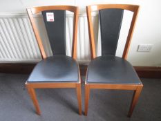 2 x darkwood framed high back chairs