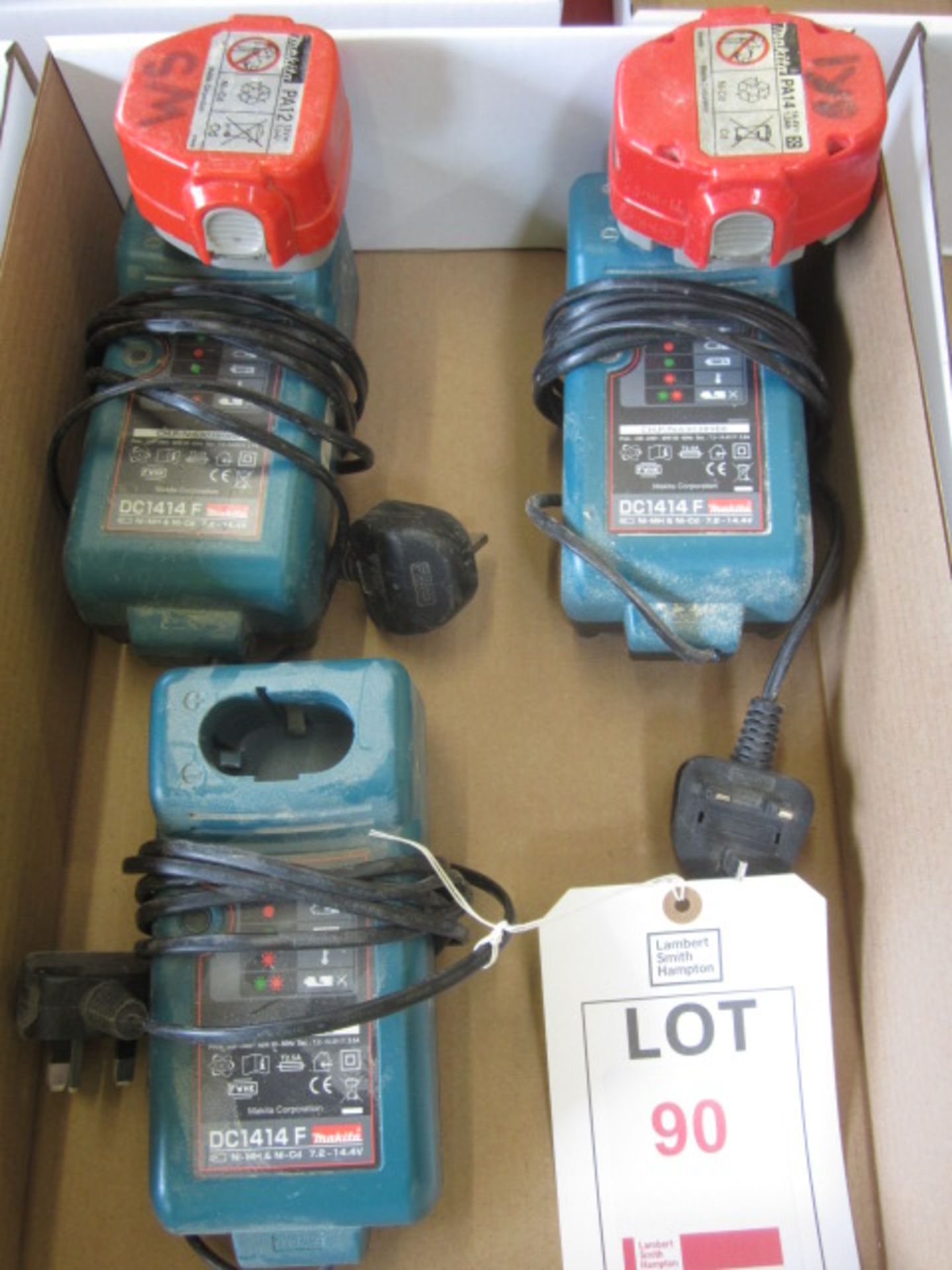 3 x Makita chargers, 2 x batteries