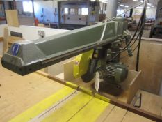 Unbadged 300mm cross cut radial circular saw, MTE brake, with timber through feed table, approx.