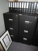 2 x metal 3 drawer filing cabinets