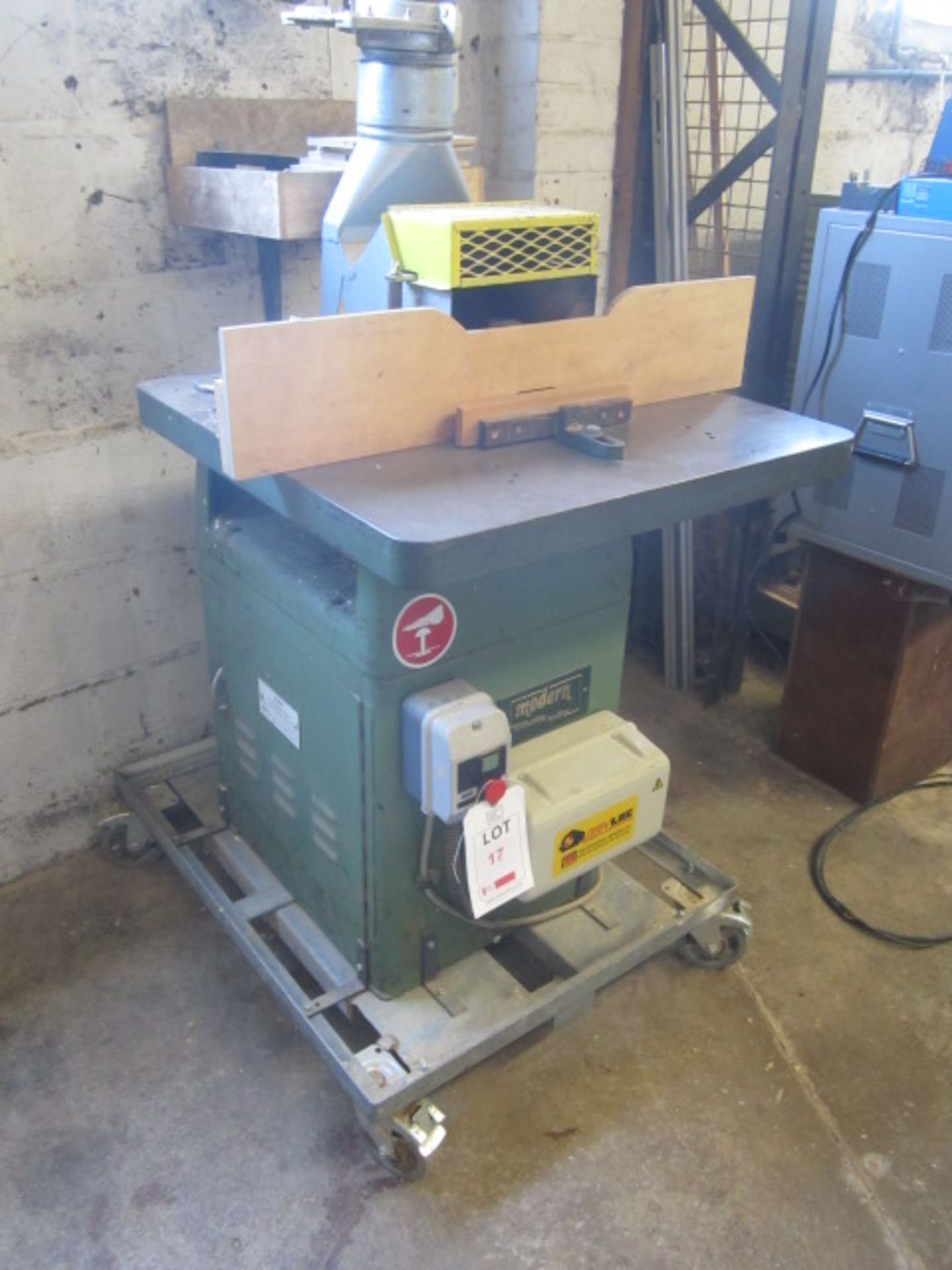 Modern spindle moulder, serial no: SPLM28983, Driv Loc electronic DC injection brake, mounted on