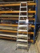 Youngmans aluminium step ladder, 9 tread (not EN marked)