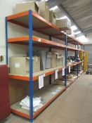 4 x bays of adjustable boltless racking, approx. sixe 2.4m x 780mm x height: 2.4m (excluding