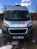 PEUGEOT BOXER 335 Pro L2H2 Blue HDI signwritten panel van, with roof rails and Rhino Safesto ladder