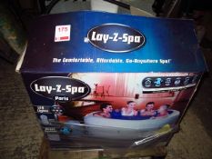 Lay-Z-Spa 'Paris' c/w Floor Matting, Head Rests, Drinks Holder, Spare Filters, Remote Control Lights