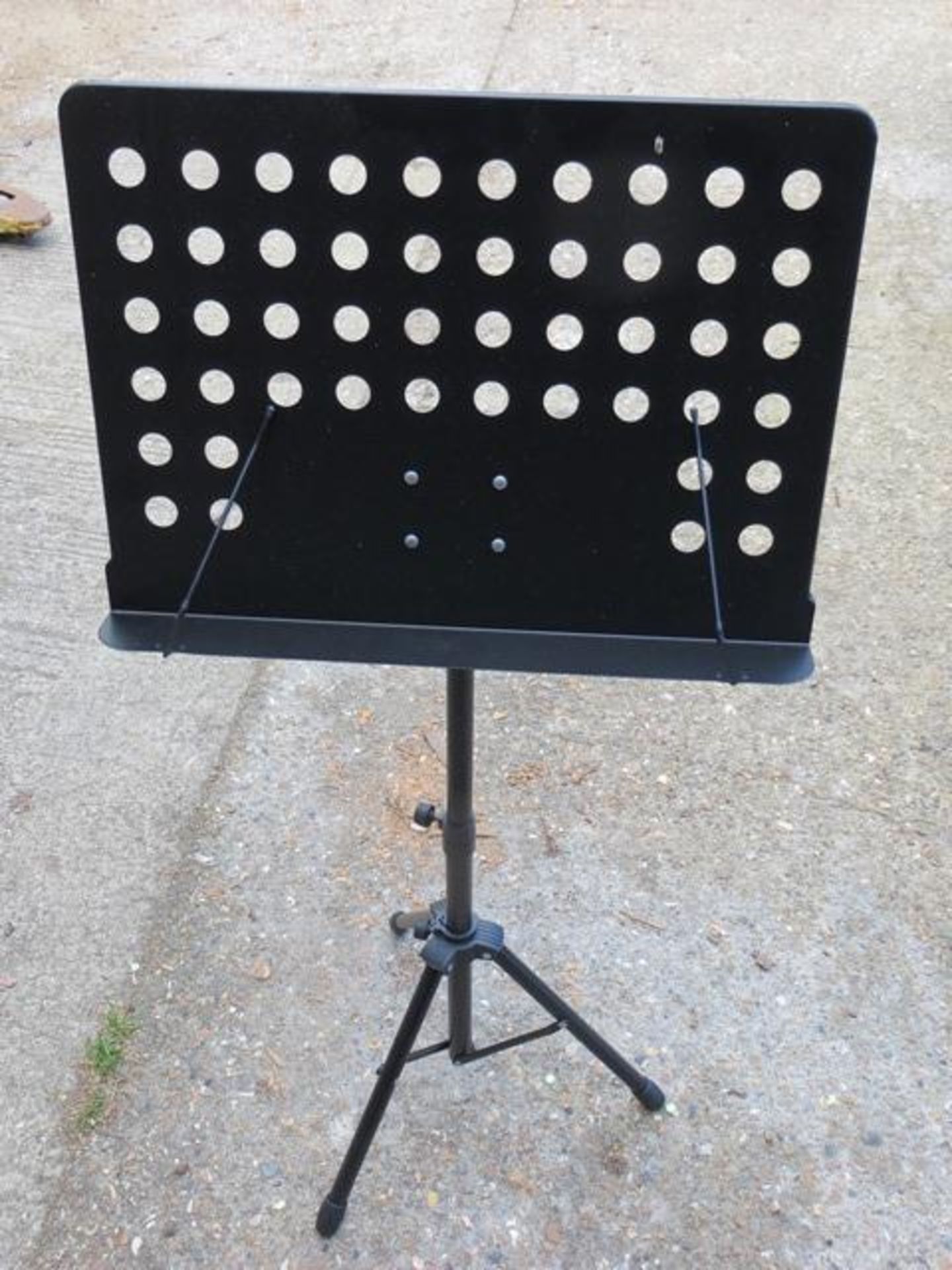 Sixteen Black Orchestral Sheet Music Stand Holders, adjustable height with tripod basePlease note: