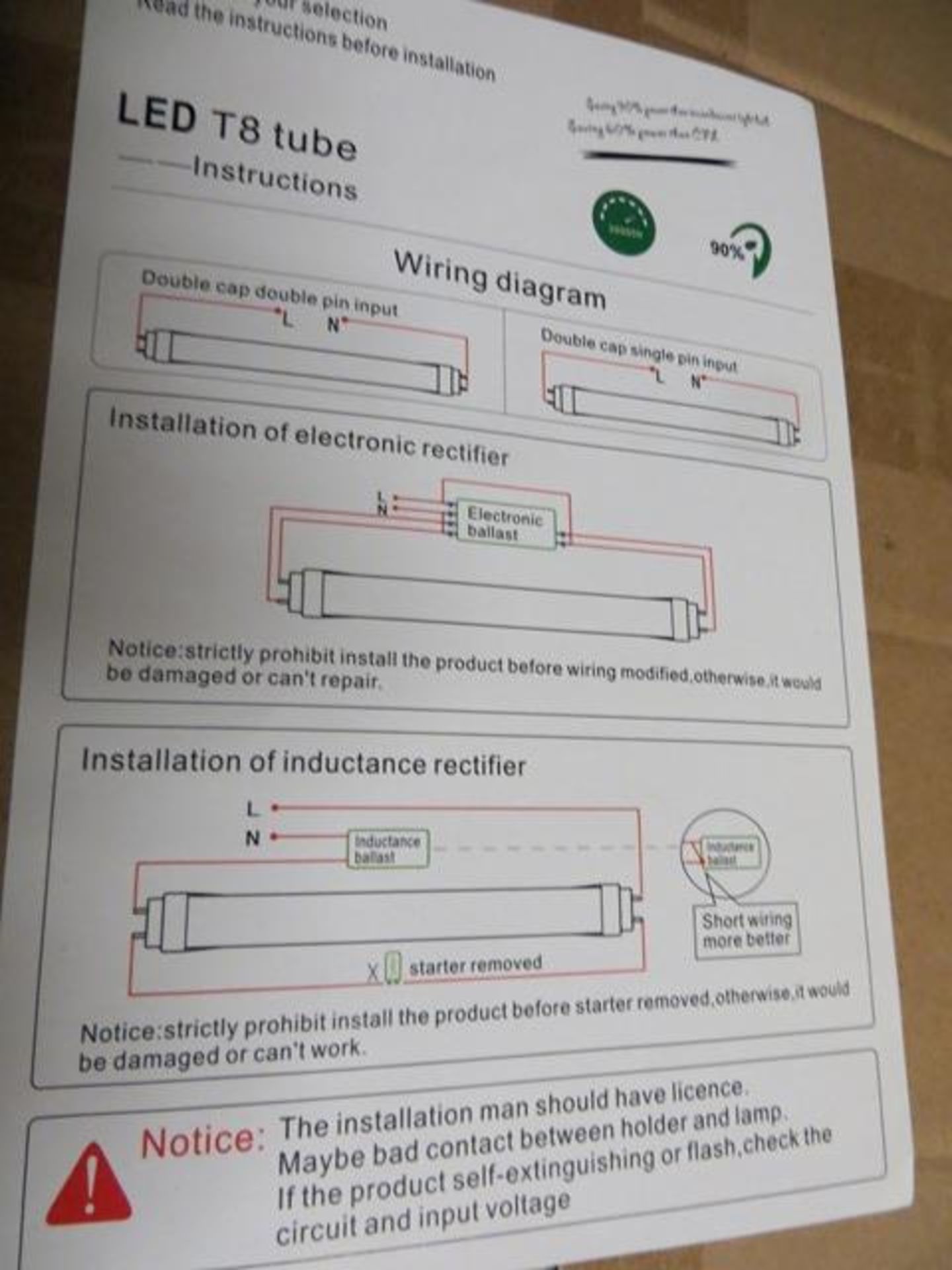 Eight Boxes of Zoopod T8 LA00177 Energy Saving 4' LED Strip Light Tubes 18W 3000K Box of 10Please - Image 4 of 4