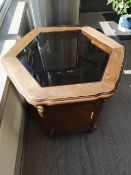 Hexagon Shaped Glass Top Coffee tablePlease note: This lot, for VAT purposes, is sold under the