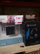 Two Sades SA-807 Gaming Headsets, Siemens Portable Chime KitPlease note: This lot, for VAT purposes,