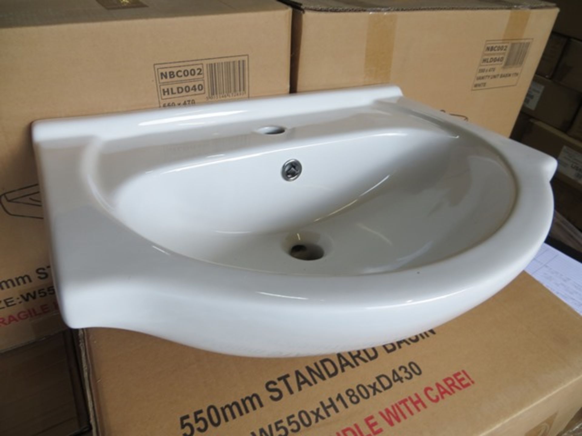 Ten Ceramic Vanity Unit Basins White size w550mm H180mm D430mmPlease note: This lot, for VAT