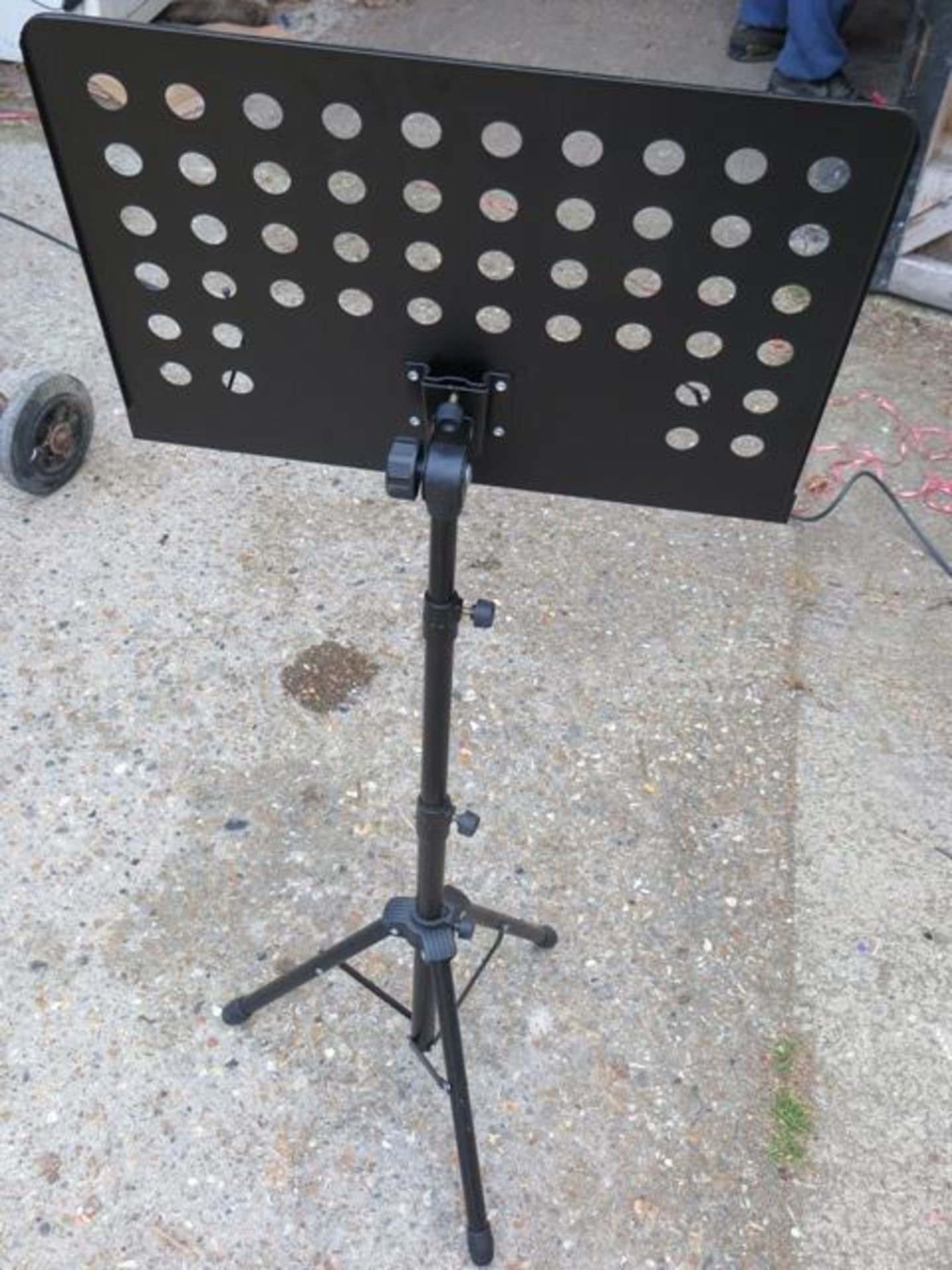 Eight Black Orchestral Sheet Music Stand Holders, adjustable height with tripod basePlease note: - Image 2 of 2