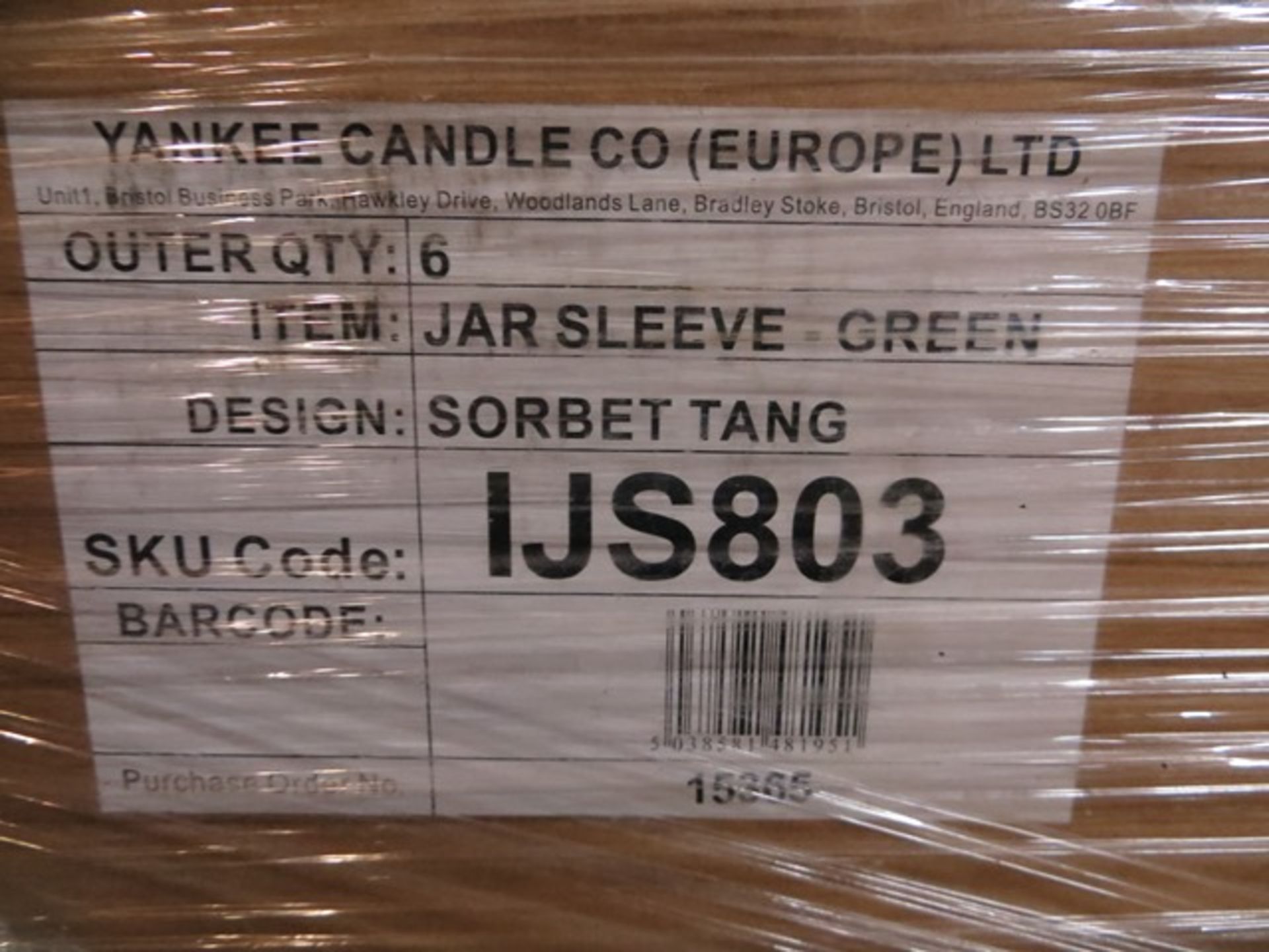 Twenty Five Boxes 6 per box (150 units) Yankee Glass Candle Jar Sleeves design Sorbet Tang IJS803 ' - Image 3 of 3