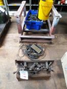 Bench mountable stock roller, steel framework, welding gun, wire, hoses, etc.