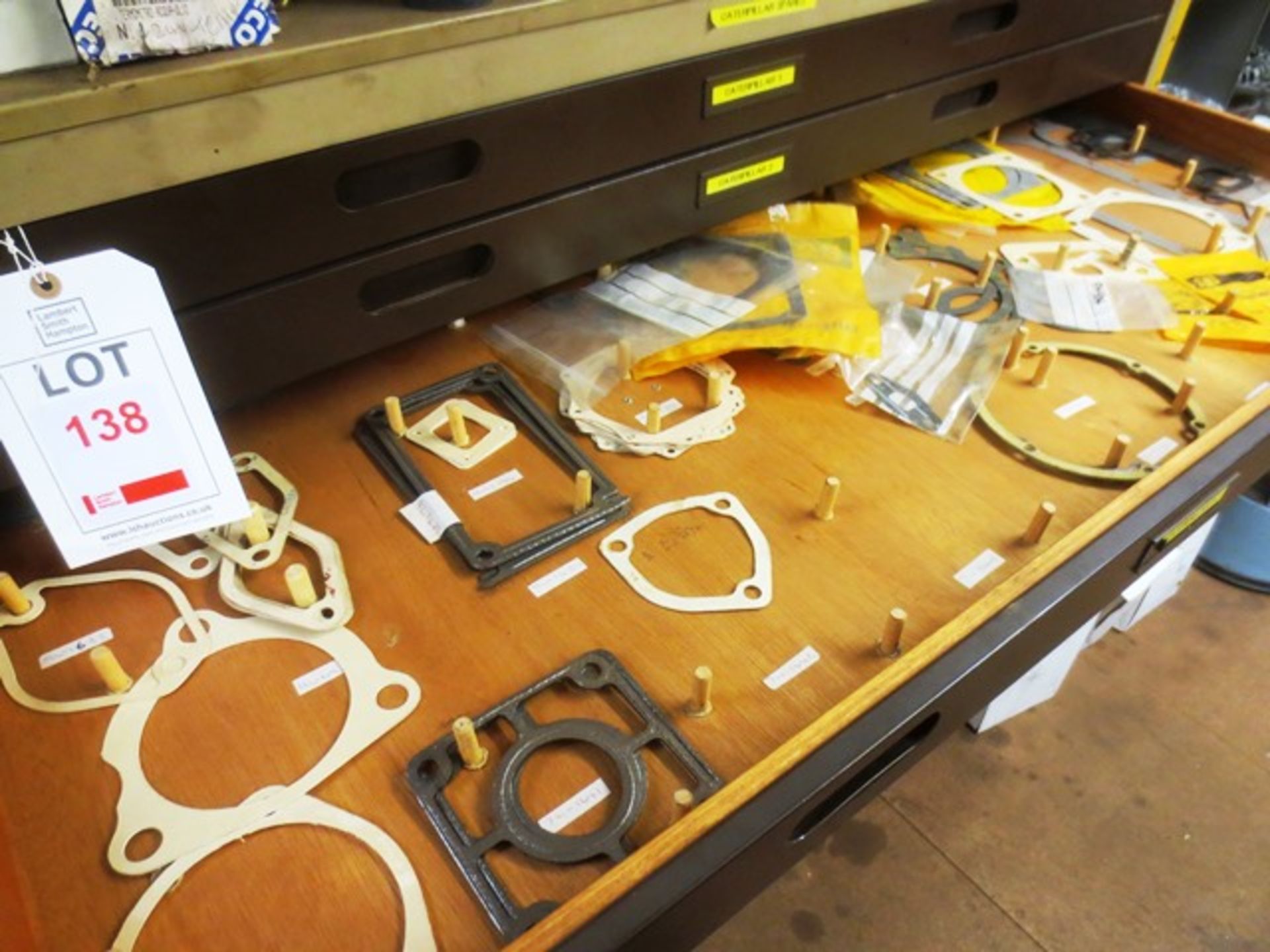 Contents of 5 drawer unit to include assorted Caterpillar spares incl. gaskets, etc. - Image 3 of 4