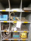 Contents of bay of racking to include two 240v power drills, 110v drill, 110v transformer, etc.