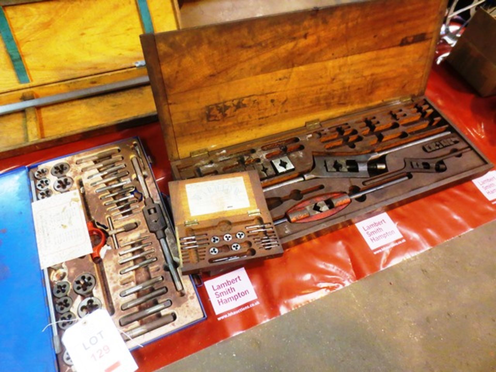 Three boxed tap and die sets (incomplete) (as lotted)