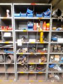 Quantity of assorted spares stock, to incl. various hydraulic pipe clamp fittings, steel pipe