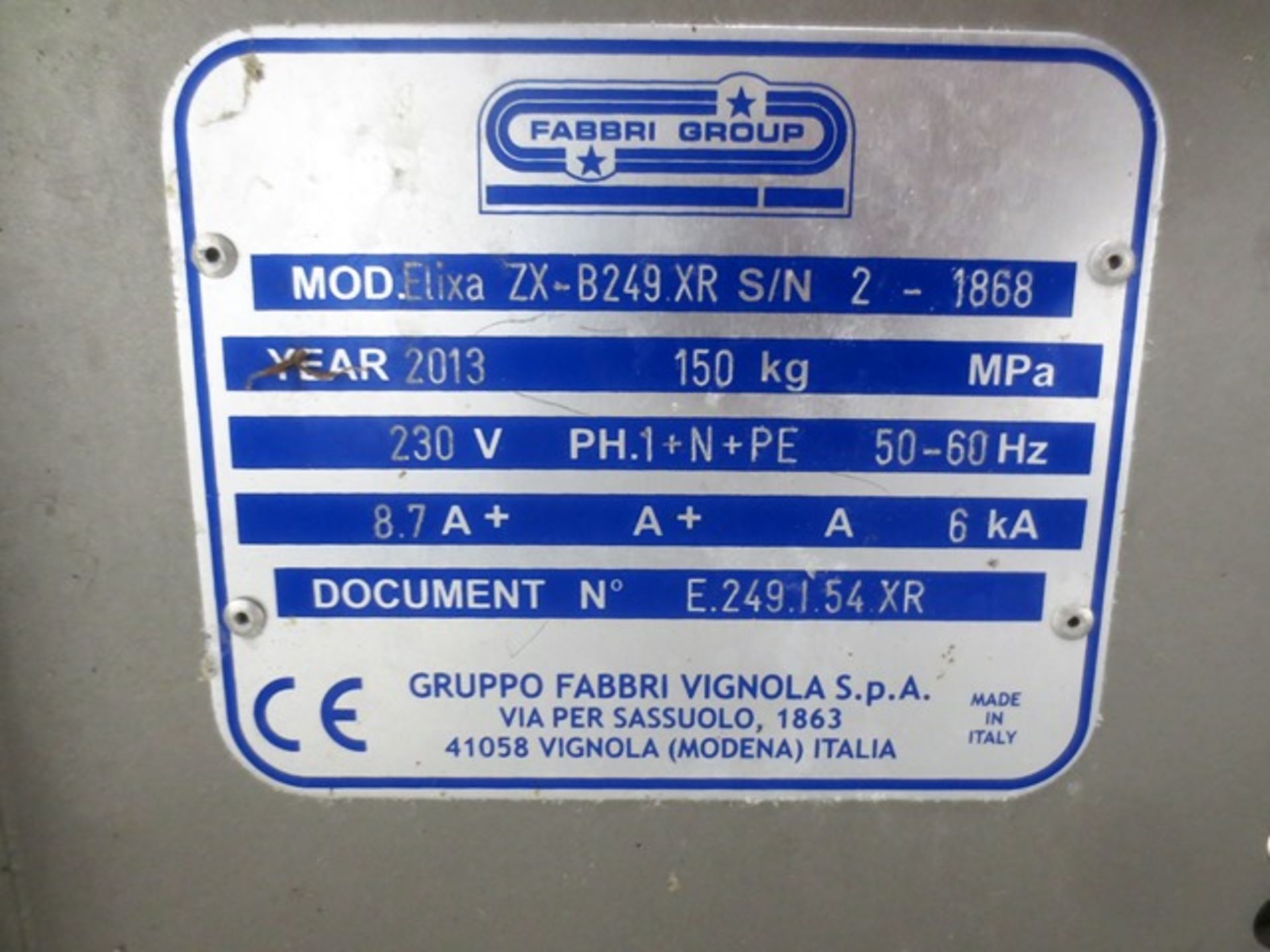 Fabbri Group Elixaa ZX semi-auto tray over wrapper, model ZX-B249XR, serial no: 2-1868 (2013), - Bild 5 aus 5