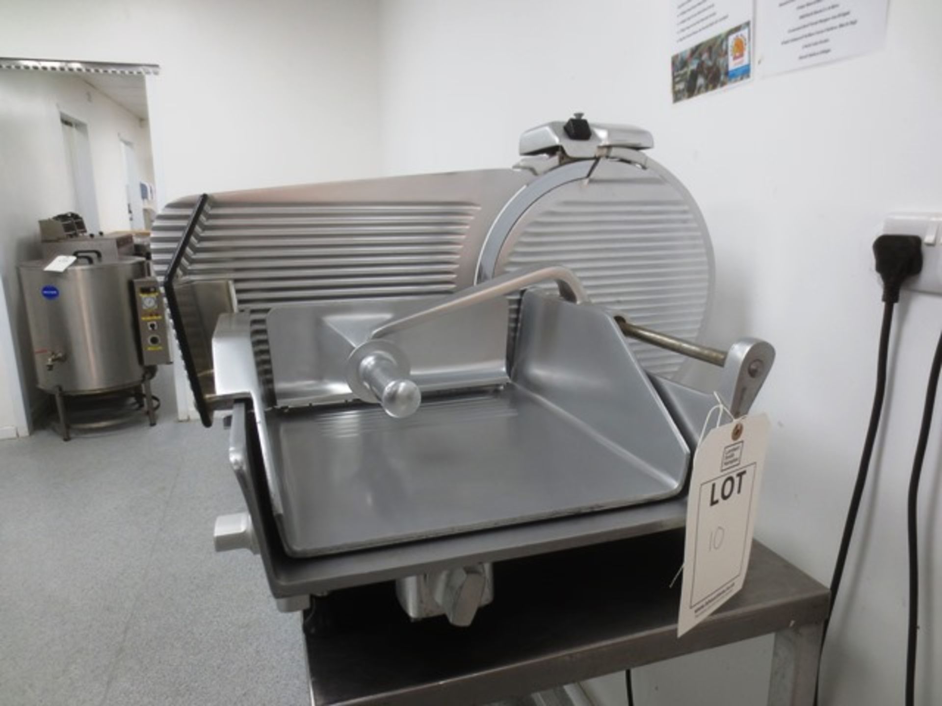 ABM Unique 350C aluminium slicer, serial no: 376 (2000), 240v, with safety lock