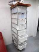 Mobile stainless steel, 8 tray capacity storage unit (includes trays)