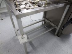 Stainless steel draining table, with upstand, approx 36 x 24" (please note: excludes all
