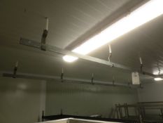 Two ceiling mounted hanging rails, approx 3000mm in length (Please note: A work Method Statement and