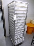 Mobile stainless steel, 16 tray capacity storage unit (includes trays)