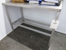 Stainless steel prep table and upstand, approx 48 x 24"