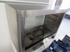 Lincat stainless steel glass fronted bench top heating/warming cabinet, approx 700mm width, 240v (