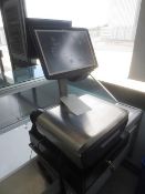 Avery Berkel XTi420 twin display, touch screen weigh scale/receipt printer, with associated cash