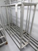 Stainless steel mobile stock hanger, approx 1800 x 450mm