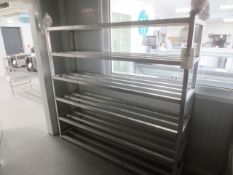 Stainless steel storage rack, approx 1800 x 450mm
