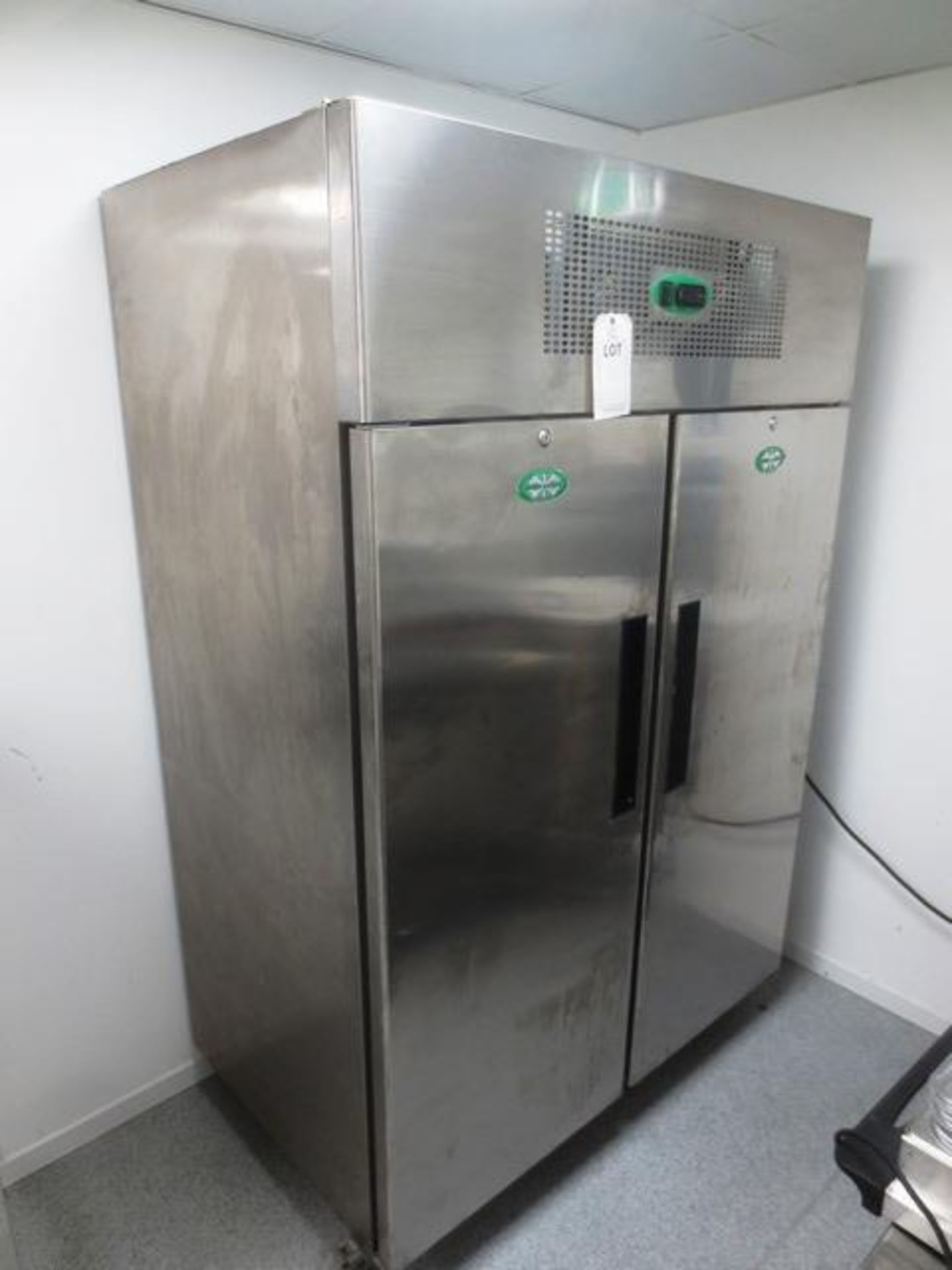 Genfrost GEN1200H, stainless steel twin door refridgerator, serial no: 16097156765