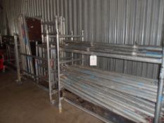 Three bays aluminium tower scaffold parts (Youngman), 500kg workload 2x6 foot