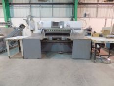 Polar 137 XT paper guillotine model 155XT, s/n 7521106, year 2005; with 2 roller feed tables (A work
