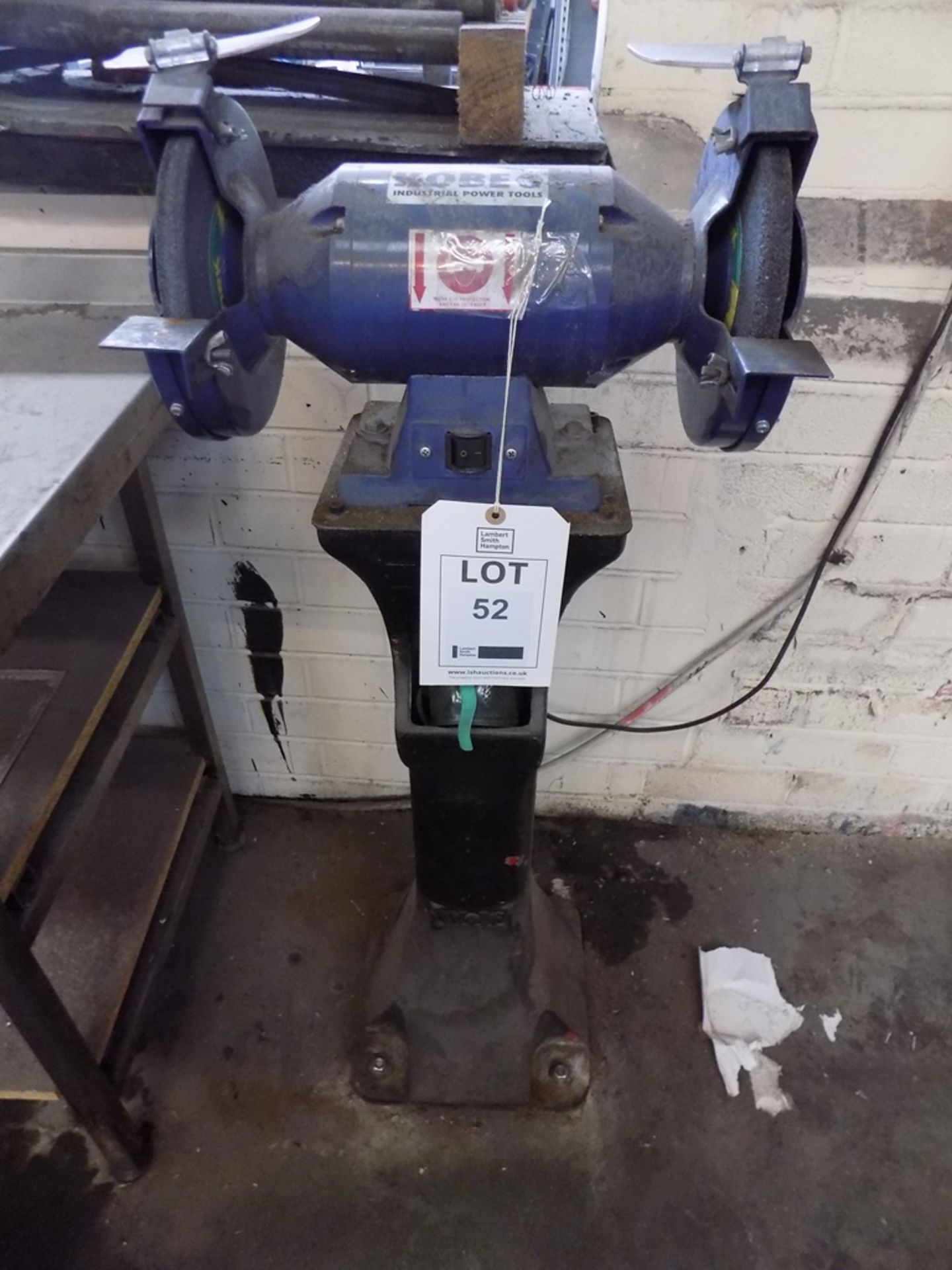 Kobe double ended bench grinder ** Lot located at Boundary Mill, Gertrude Street, Nelson, BB9 8RS.