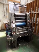 Heidelberg GTO-52 single colour printing press, size 36 x 52 cm (14 1/8" x 20½"), s/n 698299.