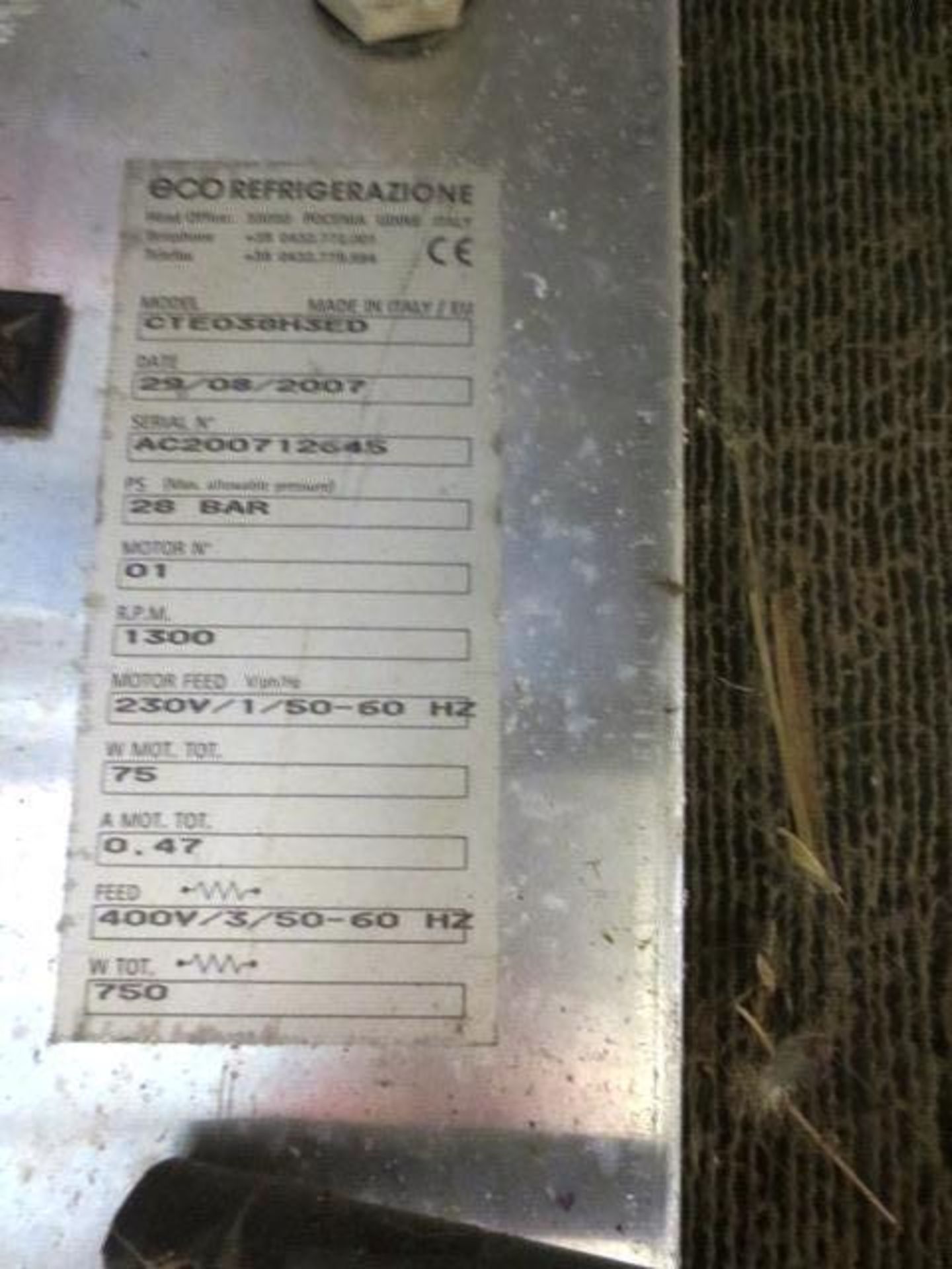 Collis and Coolers stainless steel single fan evaporator, model CTE038H3ED, serial no: - Image 2 of 2