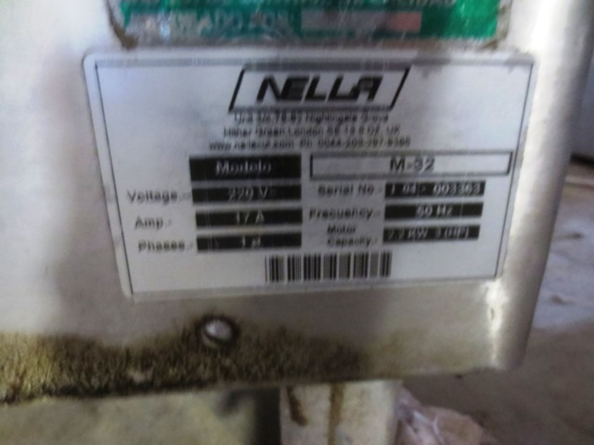 Nella M-32 bench top mincer, serial no: 104-003363, 240v (please note: item as per image, no in-feed - Image 3 of 4