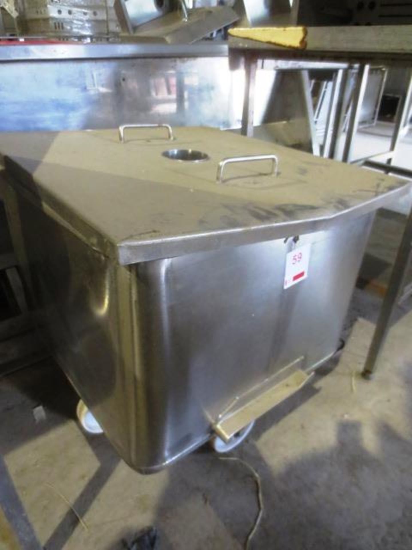 Stainless steel Eurobin, with stainless steel lid (please note: excludes all contents)