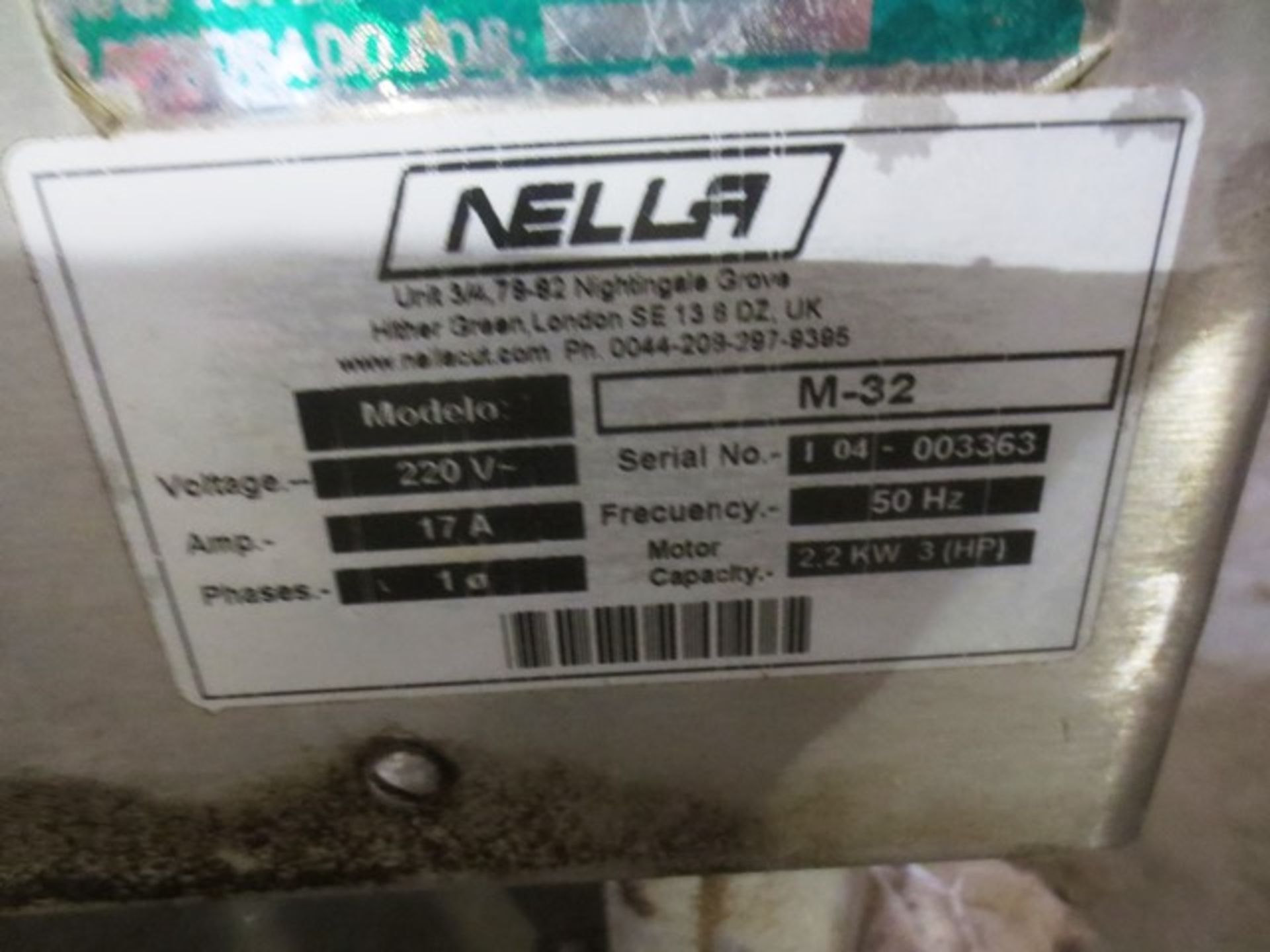 Nella M-32 bench top mincer, serial no: 104-003363, 240v (please note: item as per image, no in-feed - Image 4 of 4