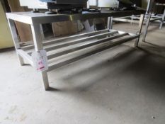 Stainless steel twin shelf table, approx 1700 x 620mm (please note: excludes all contents)