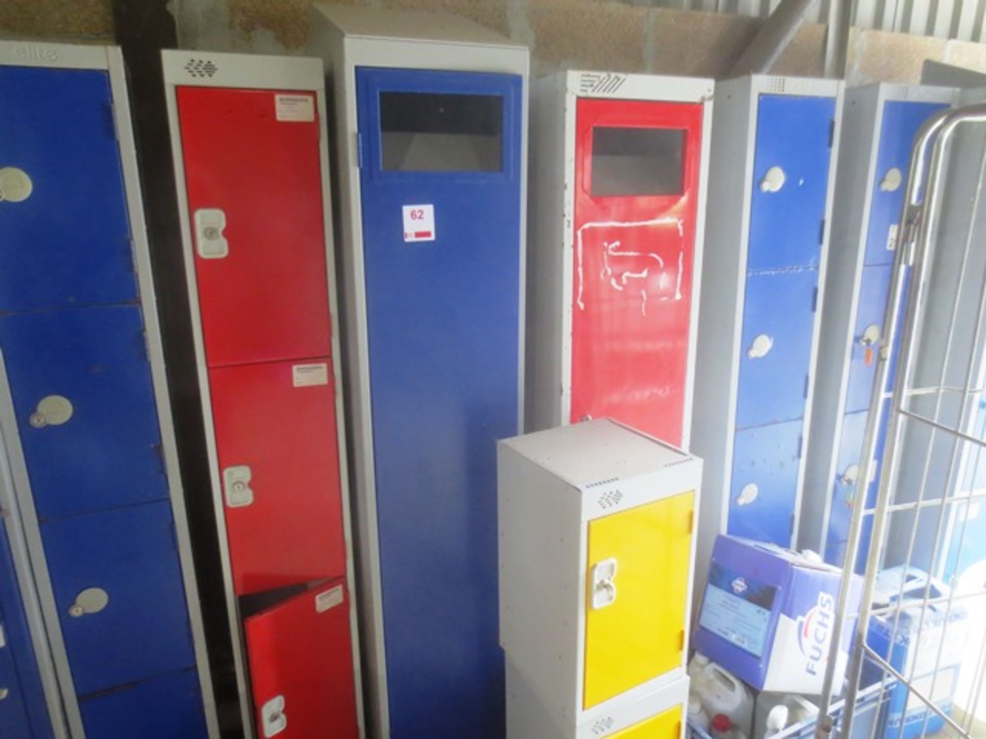 Ten assorted steel locker units (please note: not all keys available) (please note: excludes all
