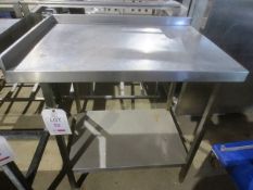 Stainless steel twin shelf table, approx 900 x 650mm (please note: excludes all contents)