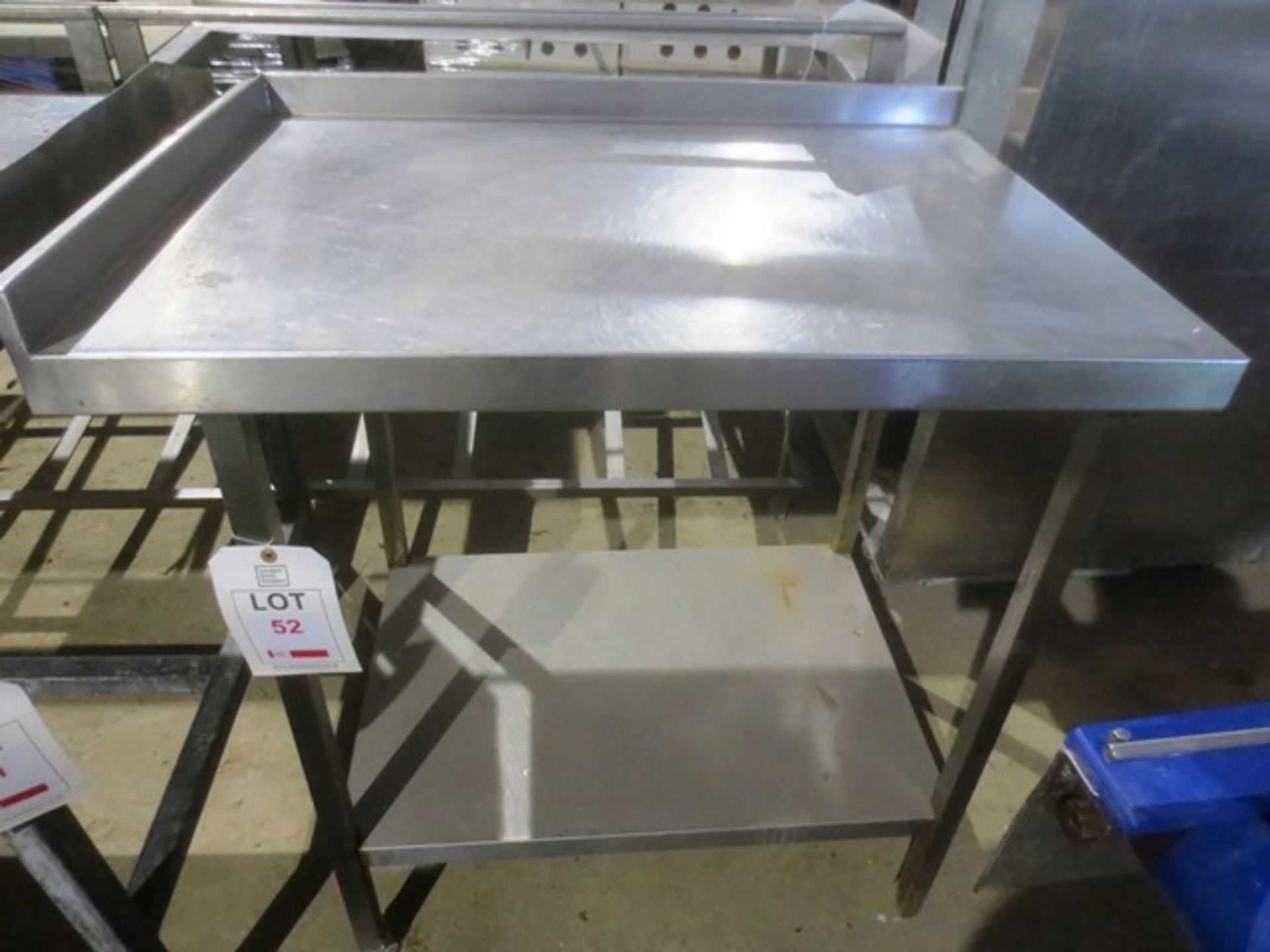 Stainless steel twin shelf table, approx 900 x 650mm (please note: excludes all contents)