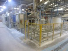 Cerico SD glaze spray line comprising, 4m stainless steel pass through wash tunnel, Cerico SD pass